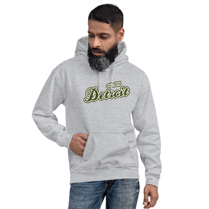 'Detroit EST. 1701' Hoodie (Army Green Script Font) | Unisex Standard