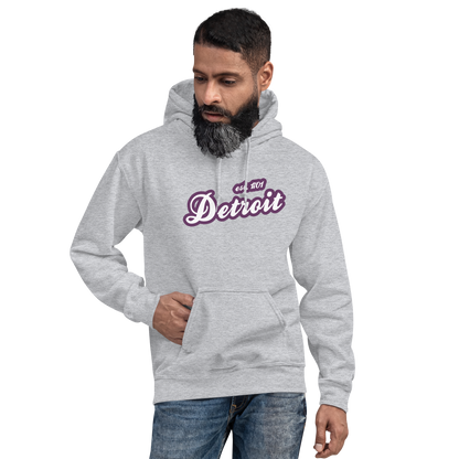 'Detroit EST. 1701' Hoodie (Plum Script Font) | Unisex Standard