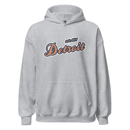 'Detroit EST. 1701' Hoodie (Copper Script Font) | Unisex Standard