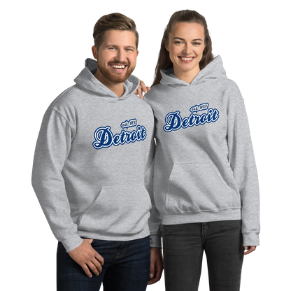 'Detroit EST. 1701' Hoodie (Dearborn Blue Script Font) | Unisex Standard