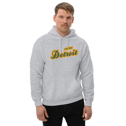 'Detroit EST. 1701' Hoodie (Ginger Ale Green Script Font) | Unisex Standard