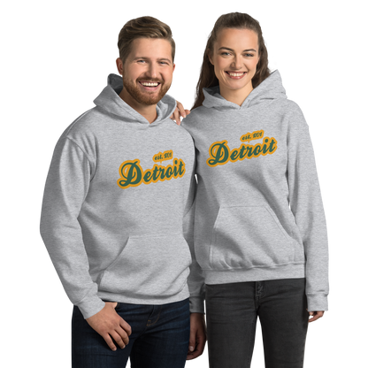 'Detroit EST. 1701' Hoodie (Ginger Ale Green Script Font) | Unisex Standard