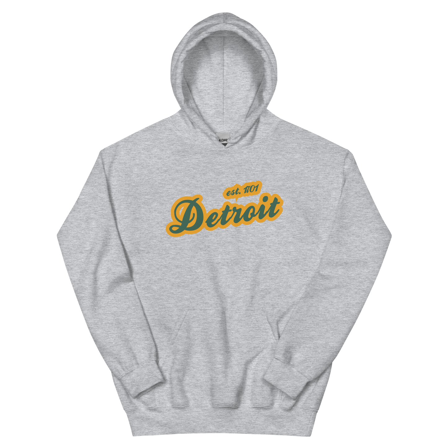 'Detroit EST. 1701' Hoodie (Ginger Ale Green Script Font) | Unisex Standard