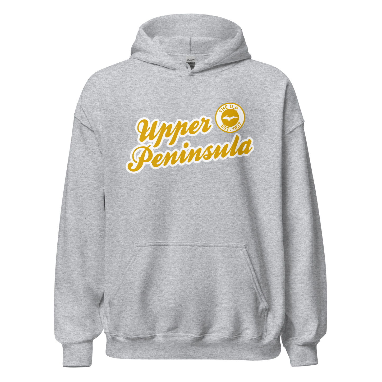 'Upper Peninsula EST. 1837' Hoodie (Gold Script Font) | Unisex Standard