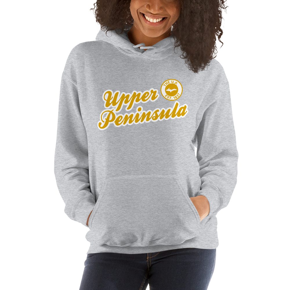 'Upper Peninsula EST. 1837' Hoodie (Gold Script Font) | Unisex Standard