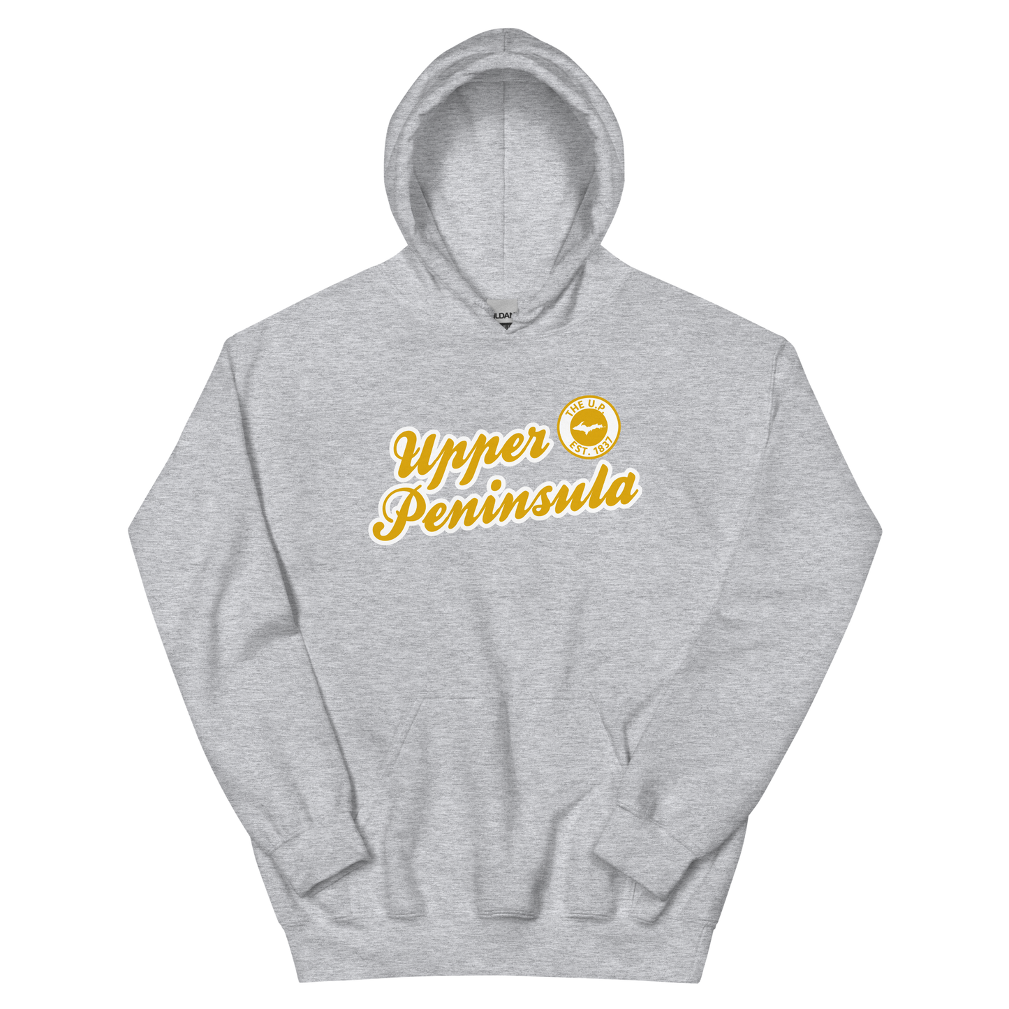 'Upper Peninsula EST. 1837' Hoodie (Gold Script Font) | Unisex Standard