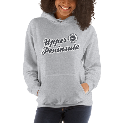 'Upper Peninsula EST. 1837' Hoodie (Iron Ore Grey Script Font) | Unisex Standard