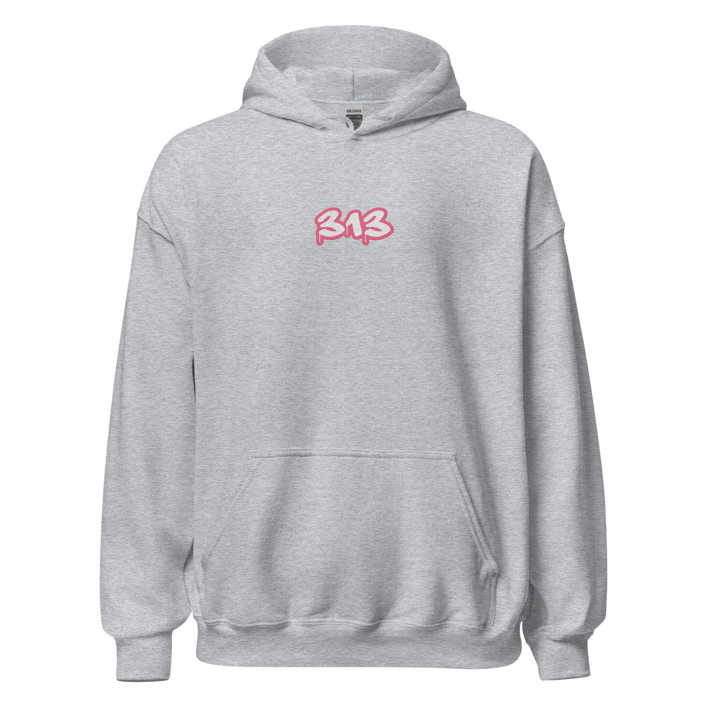 Detroit '313' Hoodie (Rhodochrosite Pink) | Unisex Standard - Emb.