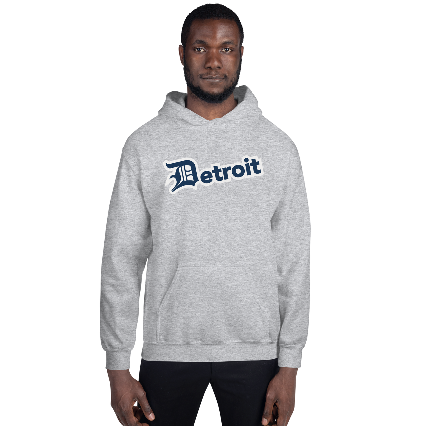 'Detroit' Hoodie (Navy w/ Old English 'D') | Unisex Standard