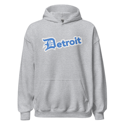 'Detroit' Hoodie (Azure w/ Old English 'D') | Unisex Standard