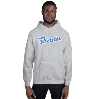 'Detroit' Hoodie (Azure w/ Old English 'D') | Unisex Standard