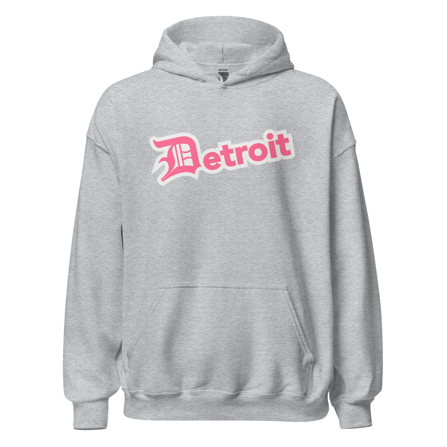 'Detroit' Hoodie (Rhodochrosite Pink w/ Old English 'D') | Unisex Standard