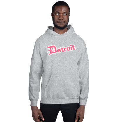 'Detroit' Hoodie (Rhodochrosite Pink w/ Old English 'D') | Unisex Standard