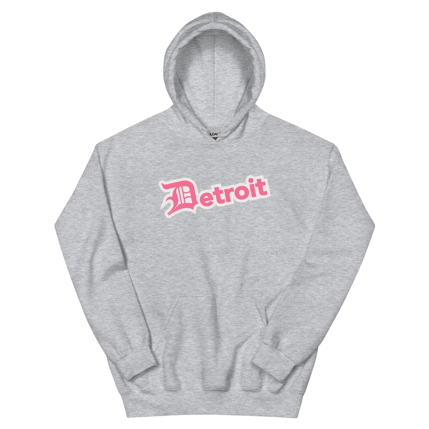 'Detroit' Hoodie (Rhodochrosite Pink w/ Old English 'D') | Unisex Standard