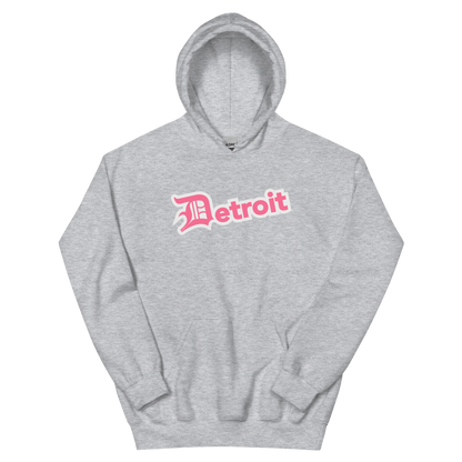 'Detroit' Hoodie (Rhodochrosite Pink w/ Old English 'D') | Unisex Standard