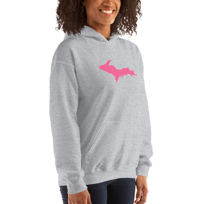 Michigan Upper Peninsula Hoodie (w/ Pink UP Outline) | Unisex Standard