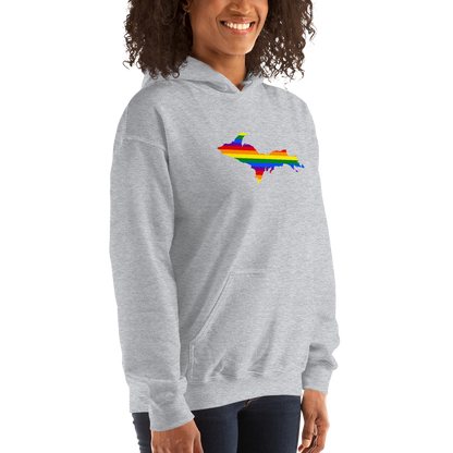 Michigan Upper Peninsula Hoodie (w/ UP Pride Flag Outline) | Unisex Standard