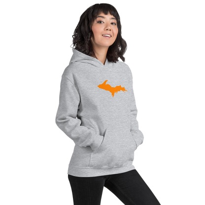 Michigan Upper Peninsula Hoodie (w/ Orange UP Outline) | Unisex Standard