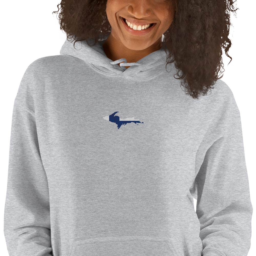 Michigan Upper Peninsula Hoodie (w/ Embroidered UP Finland Flag Outline) | Unisex Standard