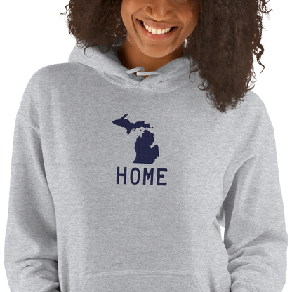 Michigan 'Home' Hoodie (Licence Plate Font) | Unisex Standard - Emb.