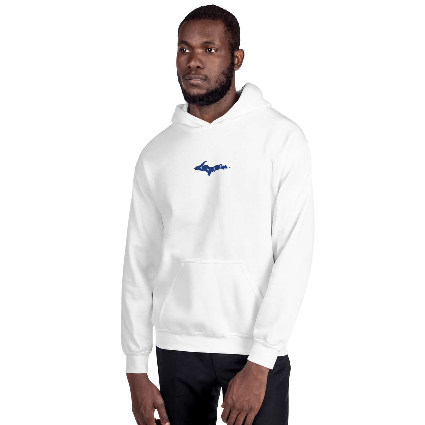 Michigan Upper Peninsula Hoodie (w/ Embroidered UP Quebec Flag Outline) | Unisex Standard