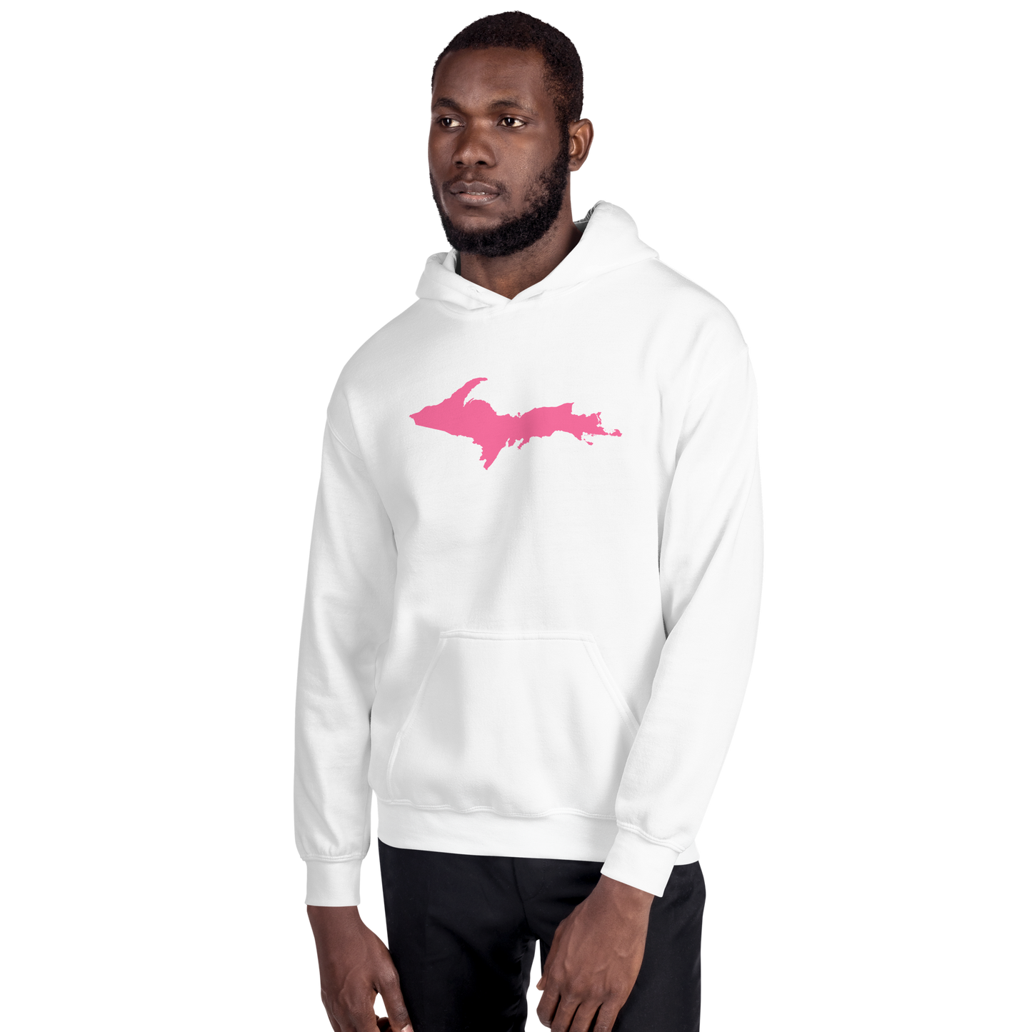 Michigan Upper Peninsula Hoodie (w/ Pink UP Outline) | Unisex Standard