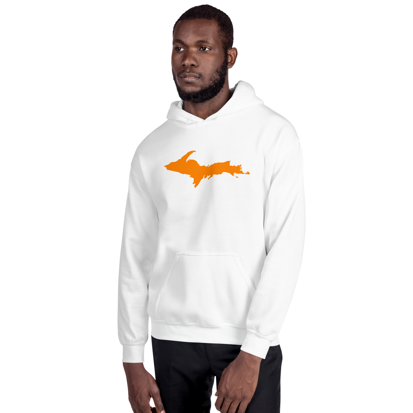 Michigan Upper Peninsula Hoodie (w/ Orange UP Outline) | Unisex Standard