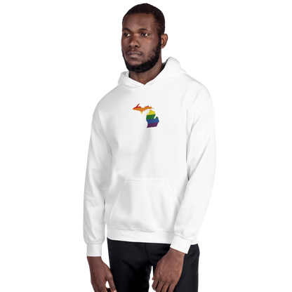 Michigan Hoodie (w/ MI Rainbow Pride Flag) | Unisex Standard - Emb.