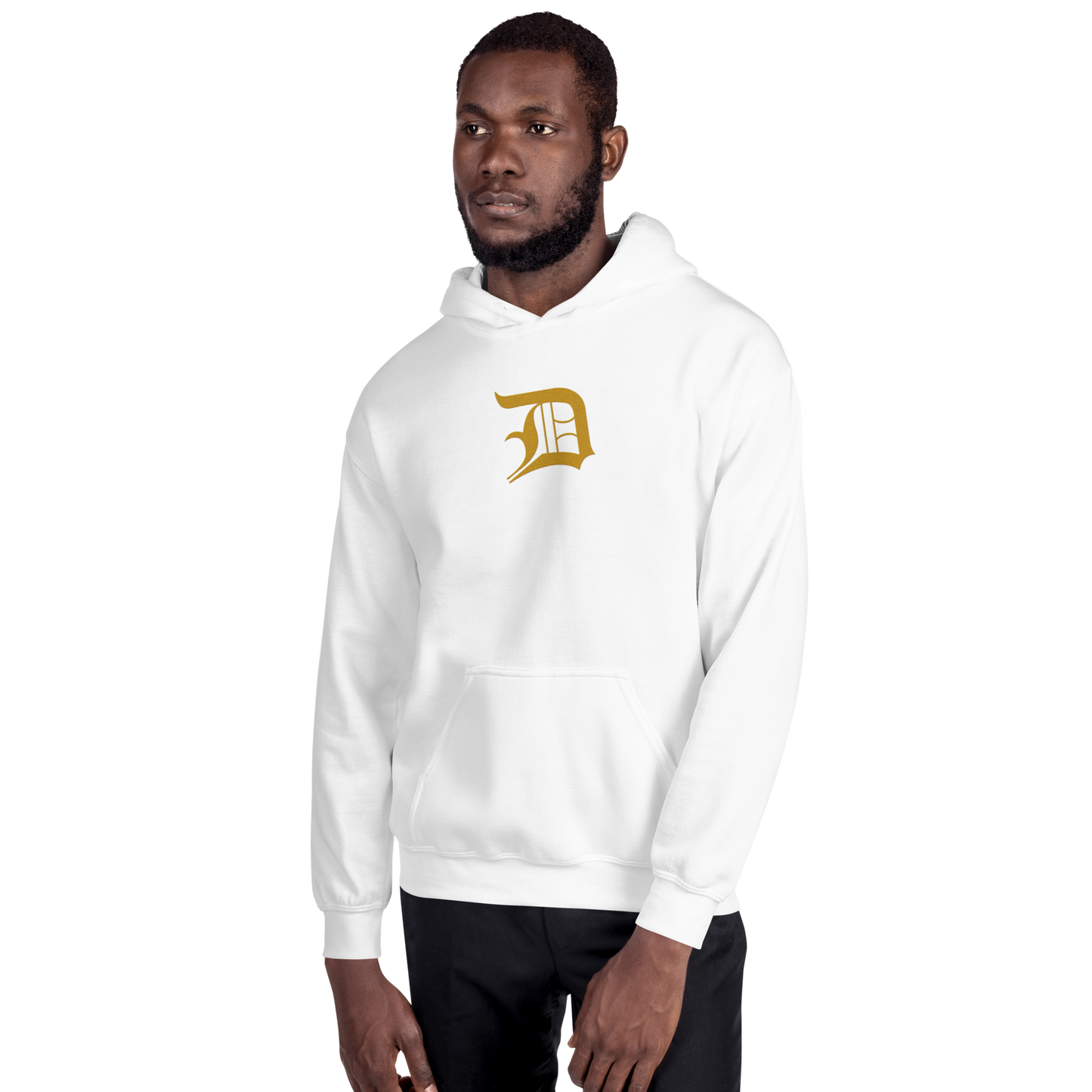 Detroit 'Old English D' Hoodie (Gold) | Unisex Standard - Emb.