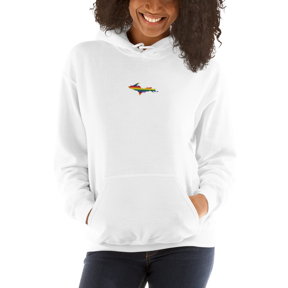 Michigan Upper Peninsula Hoodie (w/ Embroidered UP Pride Flag Outline) | Unisex Standard