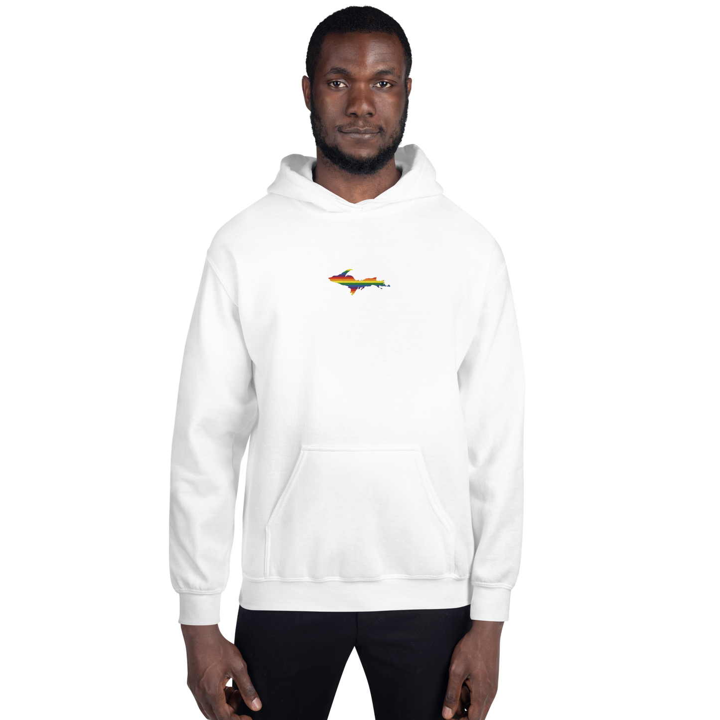 Michigan Upper Peninsula Hoodie (w/ Embroidered UP Pride Flag Outline) | Unisex Standard