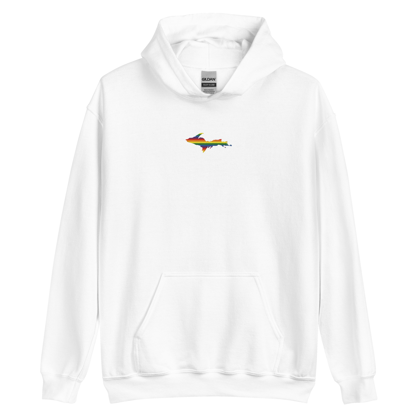 Michigan Upper Peninsula Hoodie (w/ Embroidered UP Pride Flag Outline) | Unisex Standard