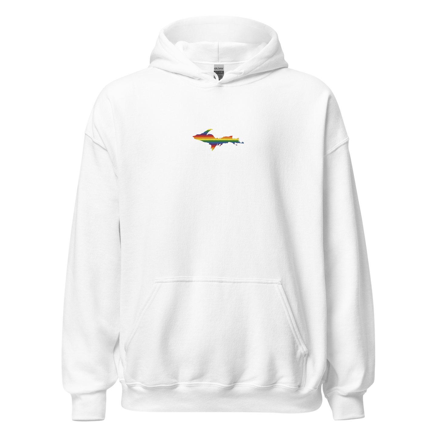 Michigan Upper Peninsula Hoodie (w/ Embroidered UP Pride Flag Outline) | Unisex Standard