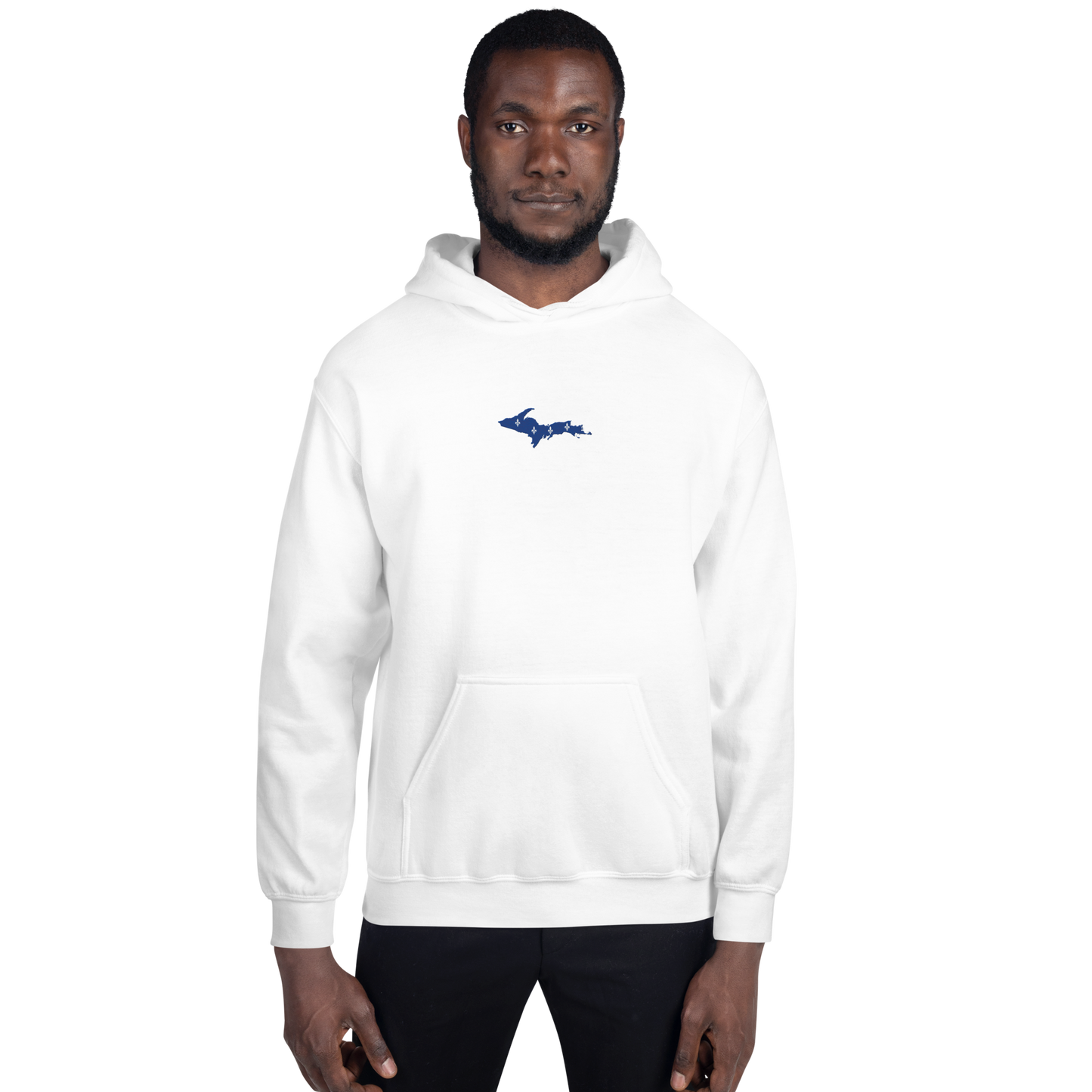 Michigan Upper Peninsula Hoodie (w/ Embroidered UP Quebec Flag Outline) | Unisex Standard