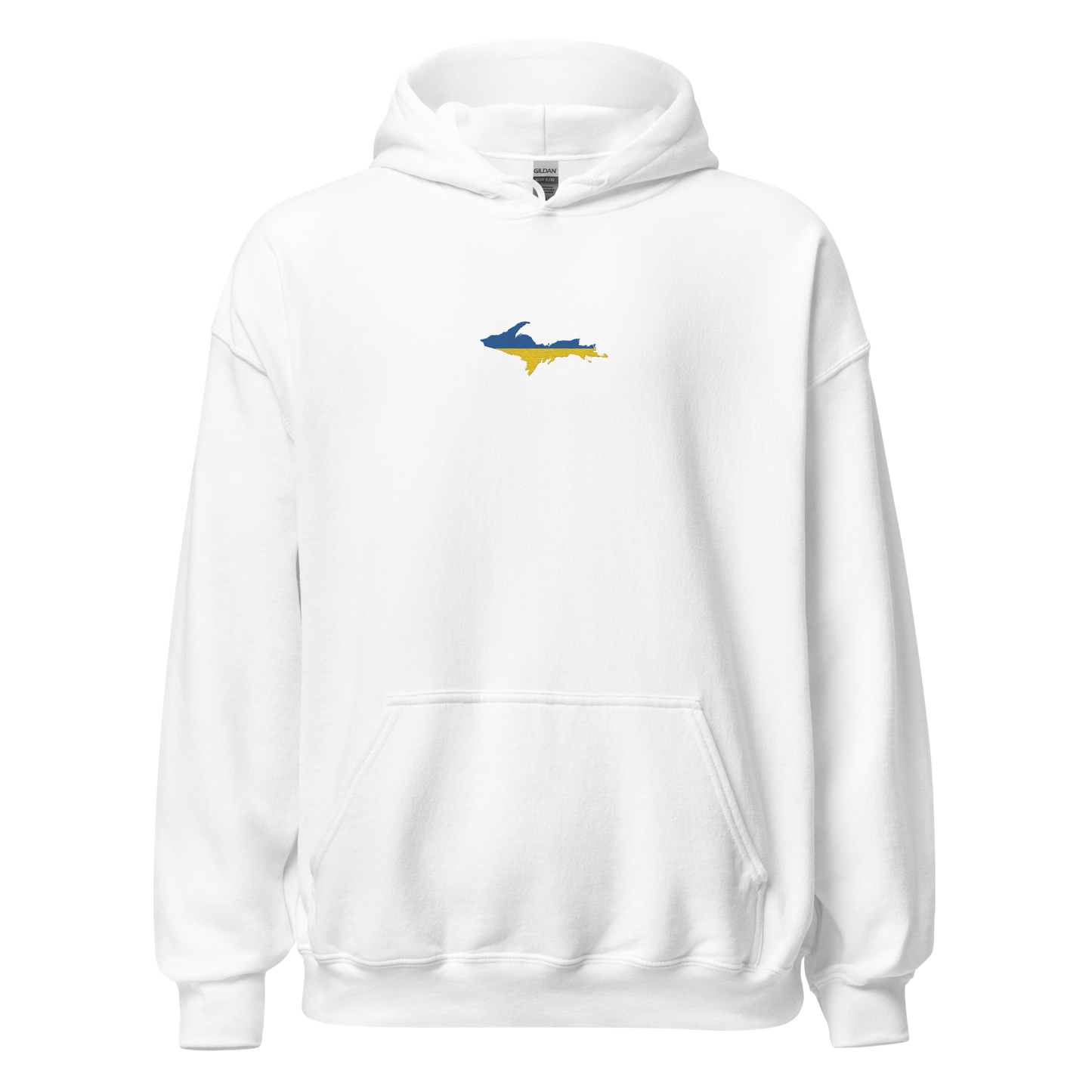 Michigan Upper Peninsula Hoodie (w/ Embroidered UP Ukraine Flag Outline) | Unisex Standard