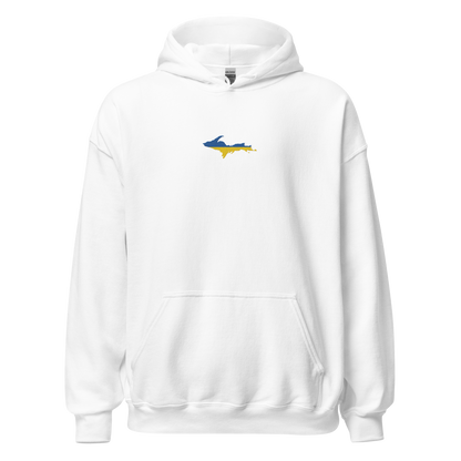 Michigan Upper Peninsula Hoodie (w/ Embroidered UP Ukraine Flag Outline) | Unisex Standard