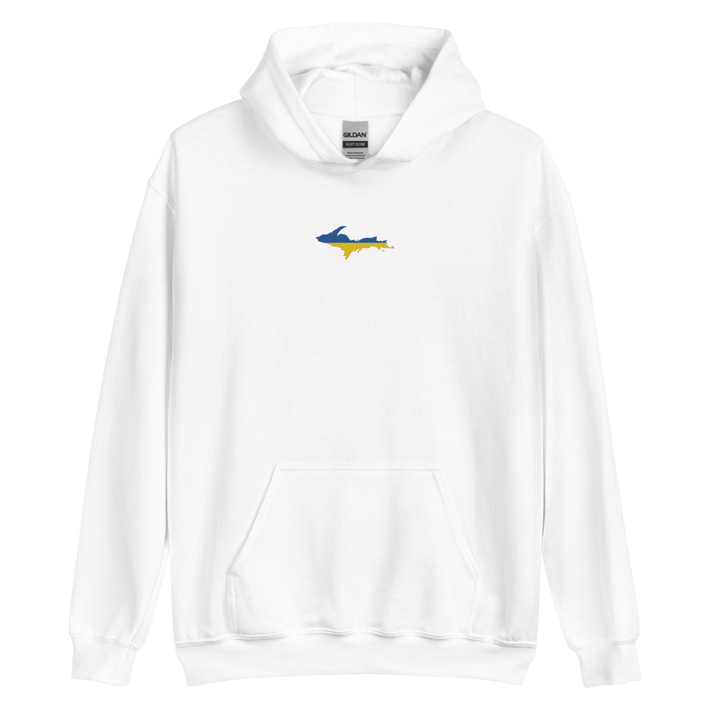 Michigan Upper Peninsula Hoodie (w/ Embroidered UP Ukraine Flag Outline) | Unisex Standard