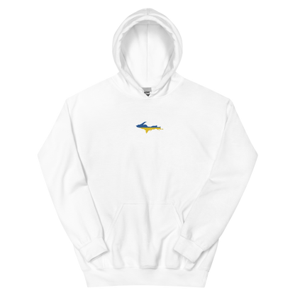 Michigan Upper Peninsula Hoodie (w/ Embroidered UP Ukraine Flag Outline) | Unisex Standard