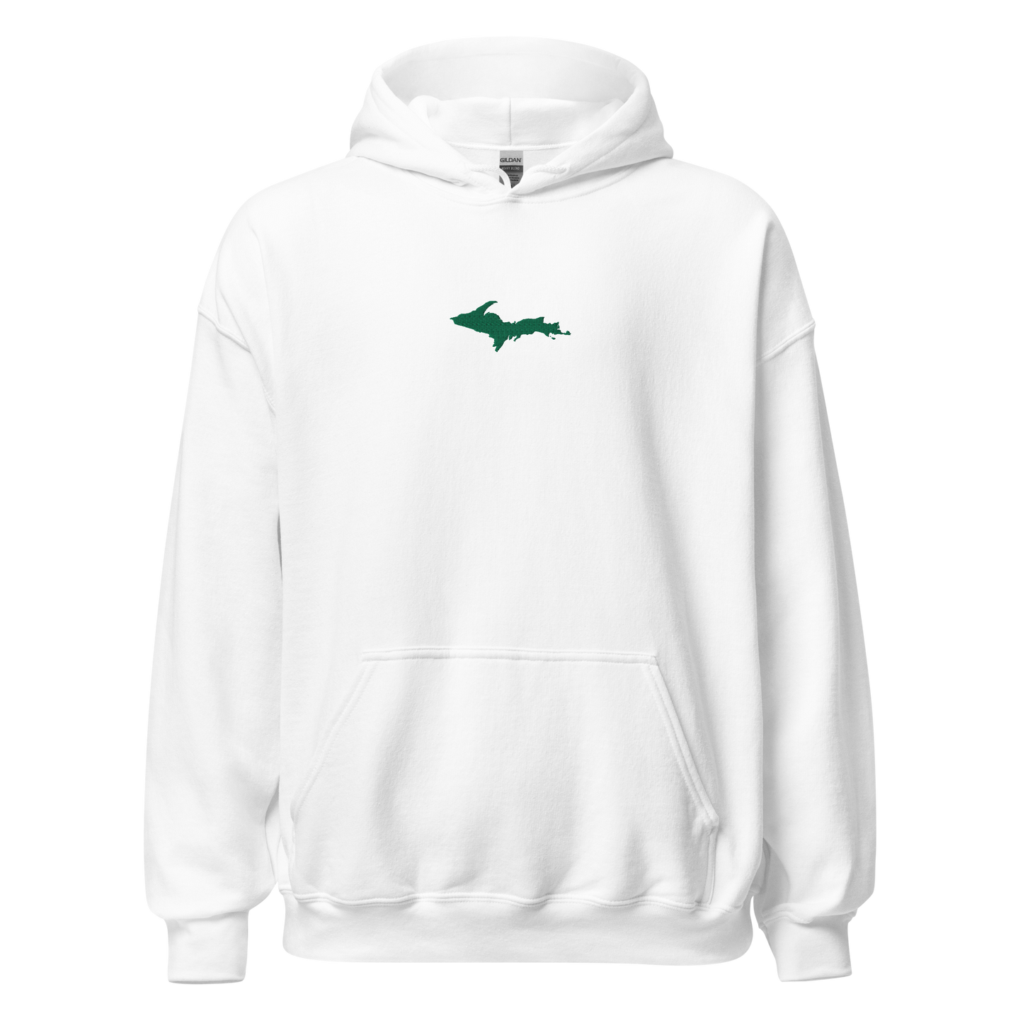 Michigan Upper Peninsula Hoodie (w/ Embroidered Green UP Outline) | Unisex Standard