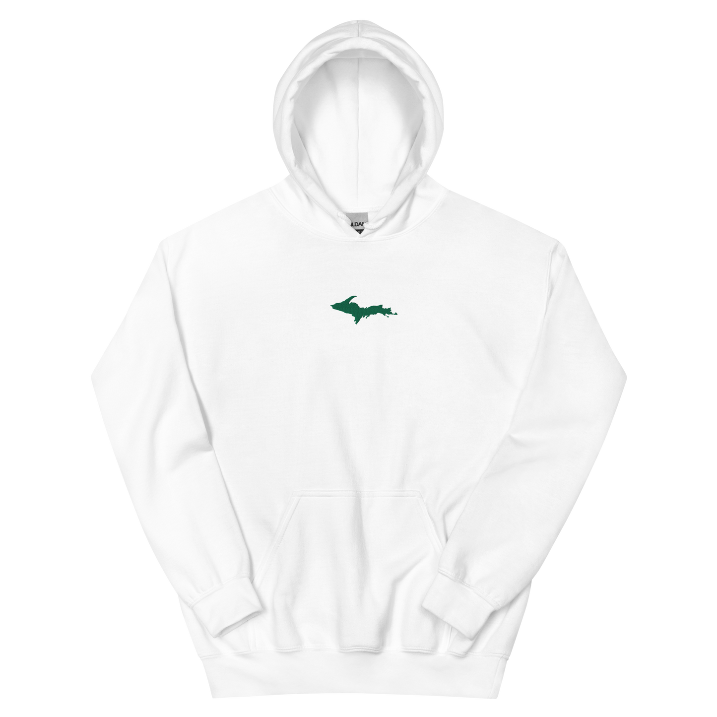 Michigan Upper Peninsula Hoodie (w/ Embroidered Green UP Outline) | Unisex Standard