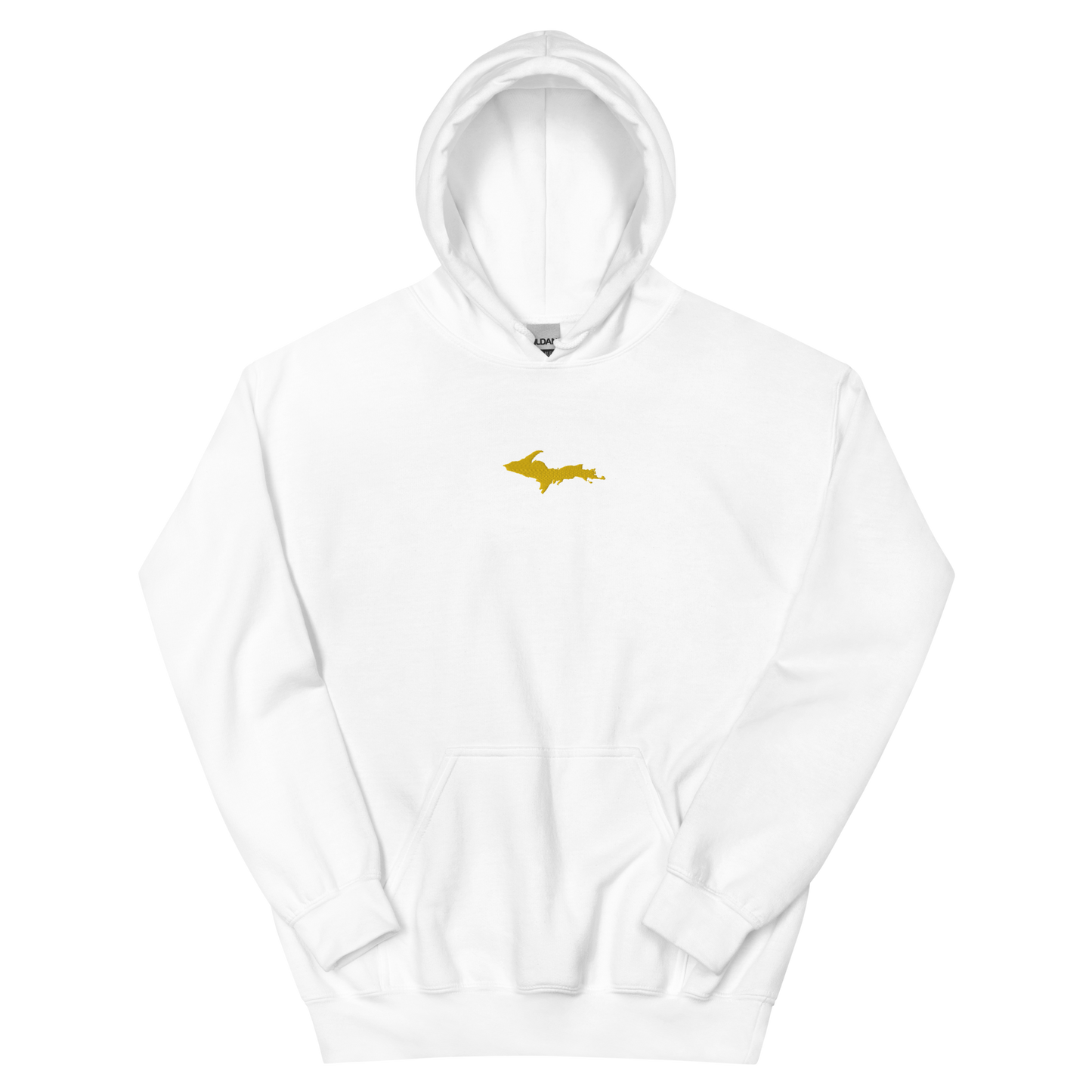 Michigan Upper Peninsula Hoodie (w/ Embroidered Gold UP Outline) | Unisex Standard