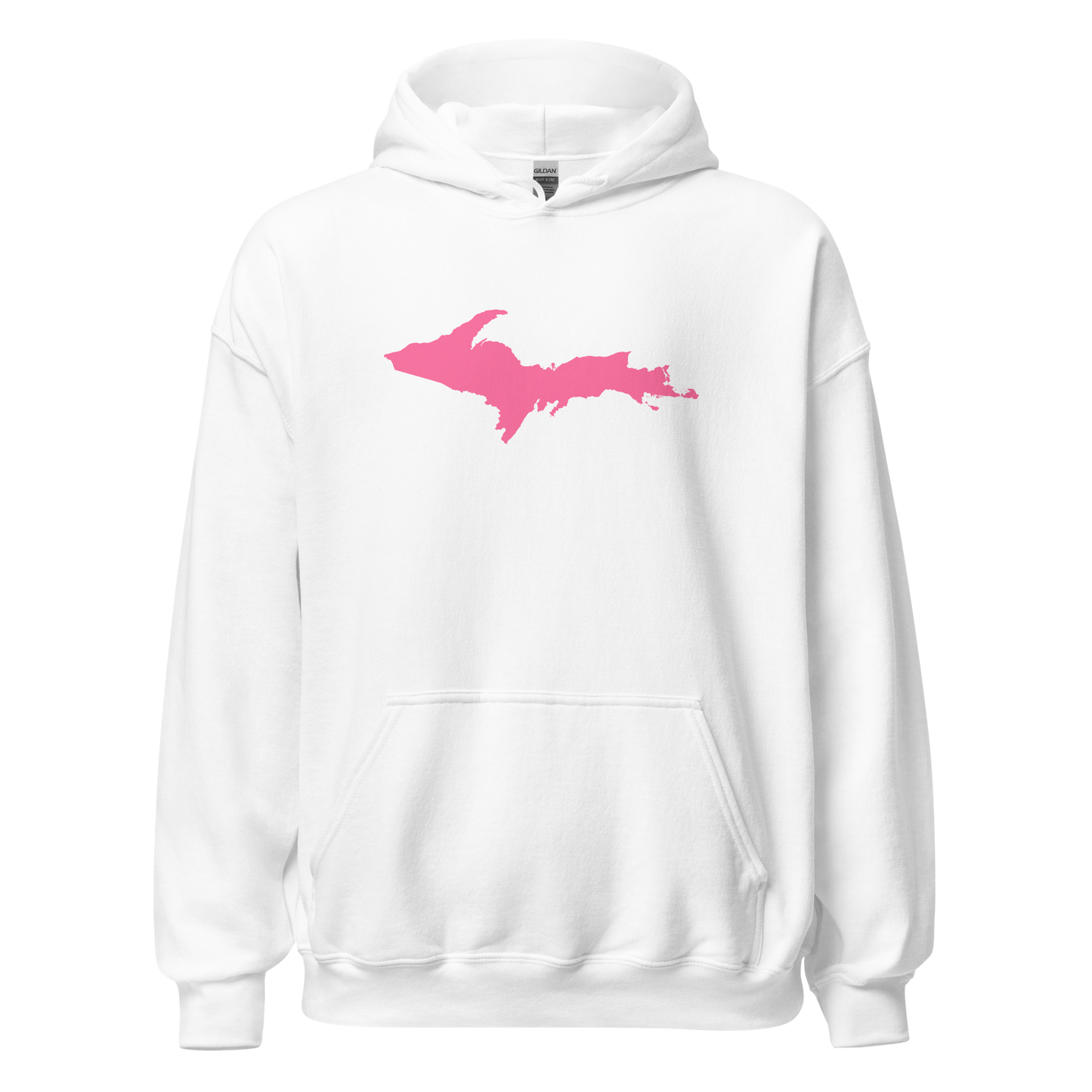 Michigan Upper Peninsula Hoodie (w/ Pink UP Outline) | Unisex Standard