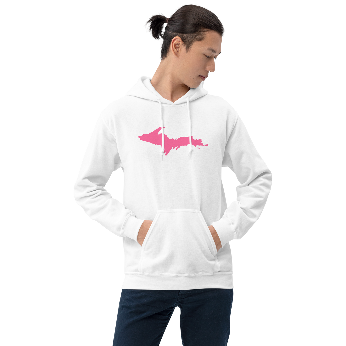 Michigan Upper Peninsula Hoodie (w/ Pink UP Outline) | Unisex Standard