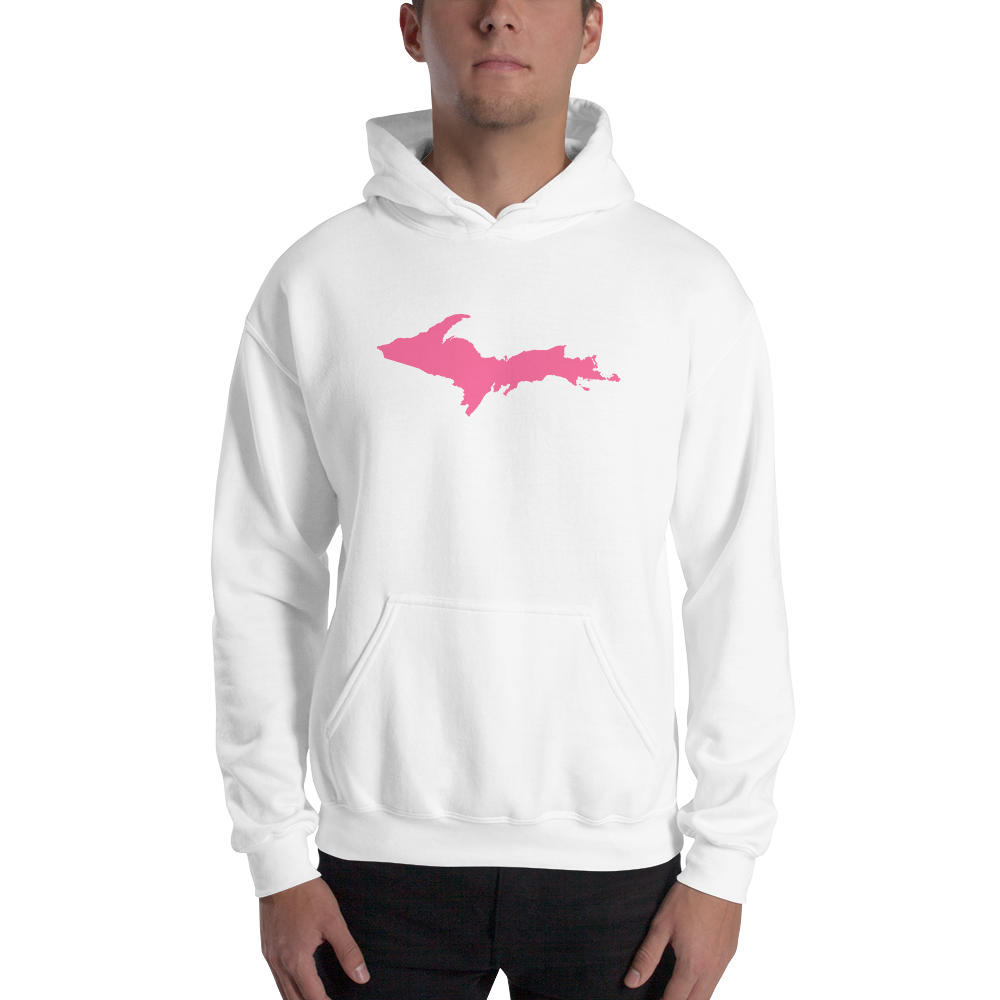 Michigan Upper Peninsula Hoodie (w/ Pink UP Outline) | Unisex Standard