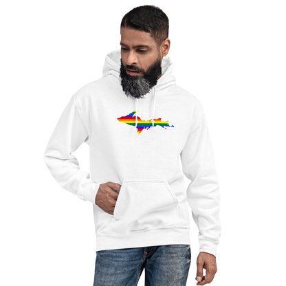 Michigan Upper Peninsula Hoodie (w/ UP Pride Flag Outline) | Unisex Standard