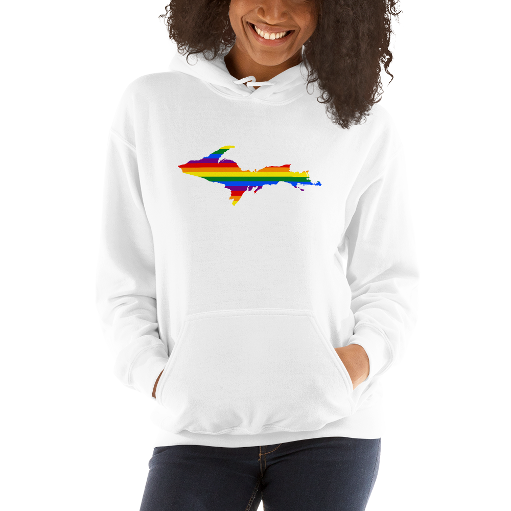 Michigan Upper Peninsula Hoodie (w/ UP Pride Flag Outline) | Unisex Standard