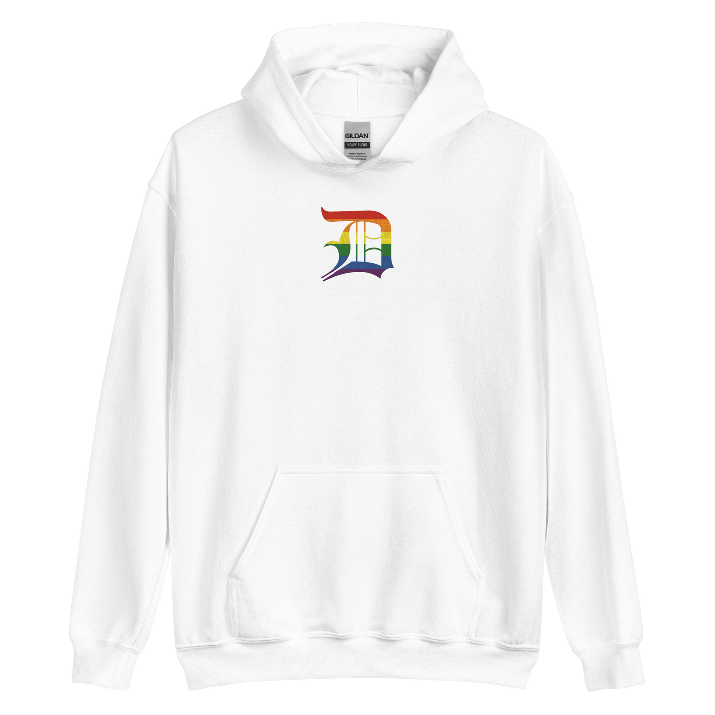 Detroit 'Old English D' Hoodie (Rainbow Pride Edition) | Unisex Standard - Emb.