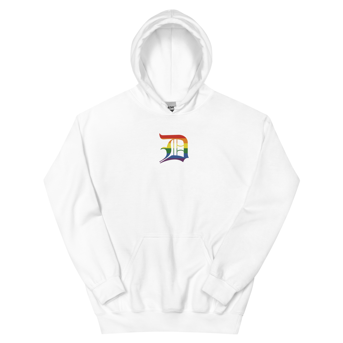 Detroit 'Old English D' Hoodie (Rainbow Pride Edition) | Unisex Standard - Emb.