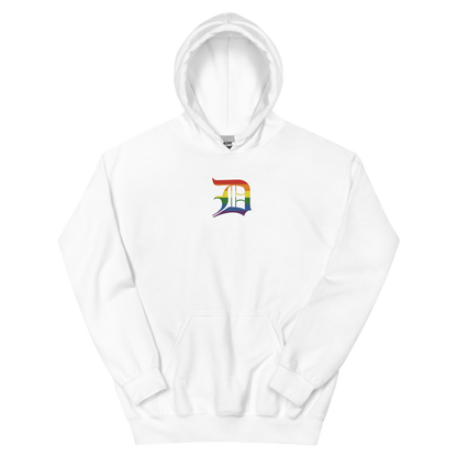 Detroit 'Old English D' Hoodie (Rainbow Pride Edition) | Unisex Standard - Emb.