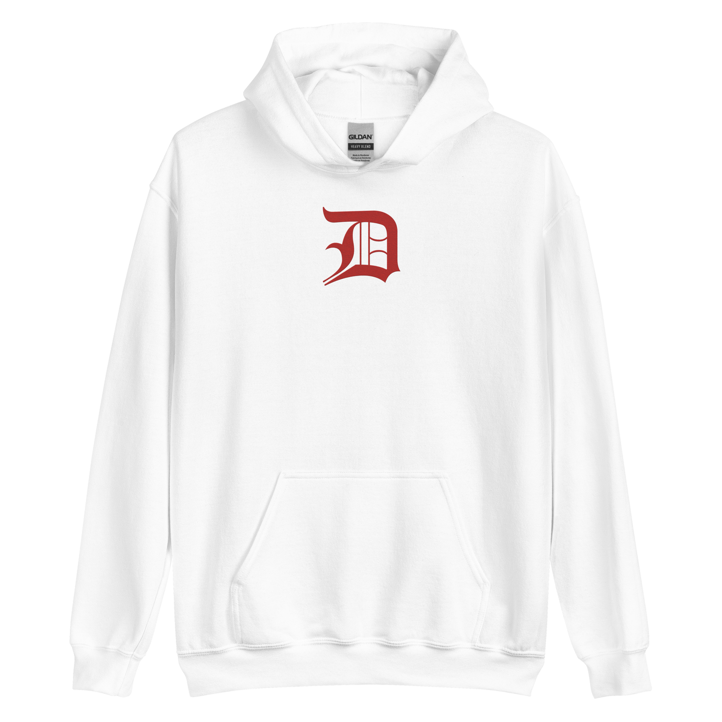 Detroit 'Old English D' Hoodie (Aliform Red) | Unisex Standard - Emb.